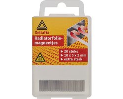 Deltafix Radiatorfolie magneten 20x - nikkel - hittebestendig - 10 x 3 x 2 mm