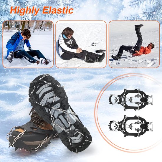 Crampons à glace antidérapants à 10 crampons pour chaussures et bottes  Crampons à neige pour femmes hommes Crampons de marche sur glace Traction  sur neige et glace 