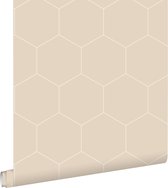 ESTAhome behang hexagon beige - 139552 - 0,53 x 10,05 m