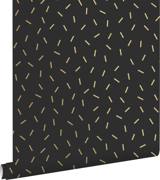 ESTAhome papier peint motif graphique noir et or - 139128