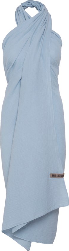 Écharpe Knit Factory Liv Pareo/XL - Indigo - 100% coton biologique