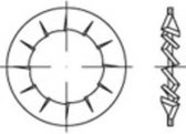 TOOLCRAFT 138472 Lamellenschijven Binnendiameter: 5.3 mm DIN 6798 Verenstaal Galvanisch verzinkt 500 stuk(s)