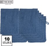 The One Towelling Washandjes - 16 x 21 cm - 10 Stuks - Washanden - Voordeelverpakking - 100% Katoen - Denim