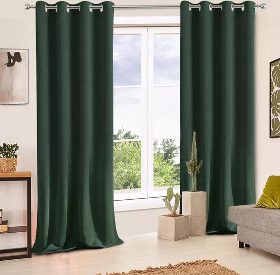 Gordijnen Kant En Klaar Set Van 2, 140x280cm, Gordijnen Verduisterend Met Ringen, Thermische Gordijn, Verduisteringsgordijn, Thermogordijnen, Deurgordijn Voor Slaapkamer Woonkamer,