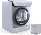 Hoes voor wasmachine en droger buiten, waterdicht, stof- en vuilafstotend met openingen aan de voorkant, zilver (XL 60×64×85 cm)
