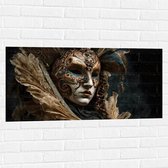 Muursticker - Masker - Carnaval - Kleuren - Gezicht - 100x50 cm Foto op Muursticker