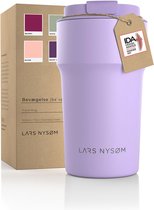 LARS NYSØM - 'Bevægelse' Thermos Coffee Mug-to-go 500ml - BPA-vrij met Isolatie - Lekvrije Roestvrijstalen Thermosbeker - Lilac