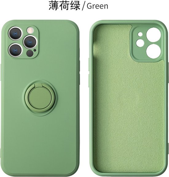 Coque arrière Apple iPhone 15 Plus | Étui pour téléphone | Porte- Ring | Vert