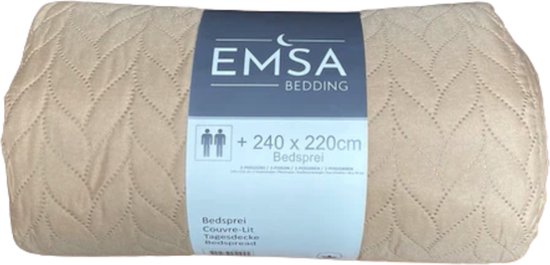 Emsa Couvre-lit 2 personnes 240x220 cm avec 2 taies d'oreiller marron