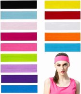 14 stuks kleurrijke modieuze yoga hoofdbanden elastische hoofdband voor vrouwen meisjes sport pilates fitness (gemengde kleuren)