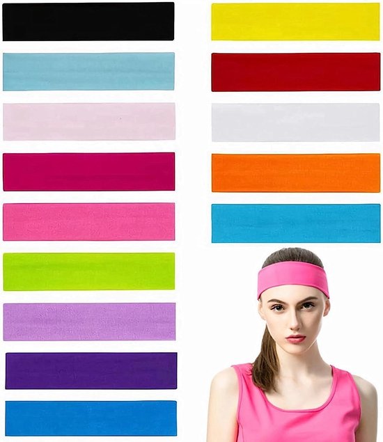 14 pièces bandeaux de Yoga colorés à la mode bandeau élastique pour femmes  filles