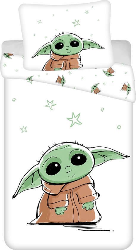 Housse de couette Star Wars Bébé Yoda - Simple - 140 x 200 cm - Katoen