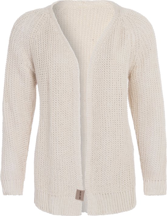 Daisy Short Knitted Women's Cardigan - Cardigan printemps-été - Cardigan femme composé à 80% de coton recyclé - Beige - 40/42