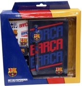 Set Papeterie FC Barcelona - Stylo - Tampon - Autocollants - Carnet