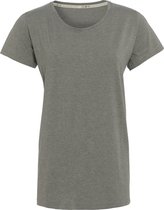 Knit Factory Lily Shirt - Chemise femme à col rond - T-shirt à manches courtes - Chemise pour le printemps et l'été - Urban Green - M