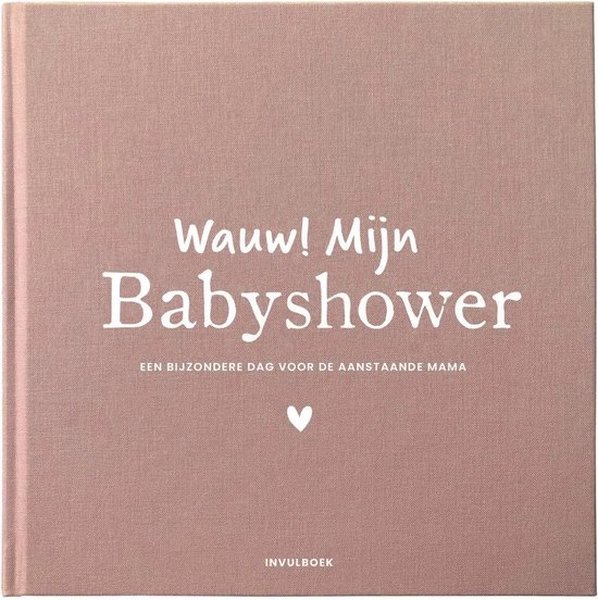 PINKPEACH - Babyshower invulboek - Linnen - Roze - Oude kleur