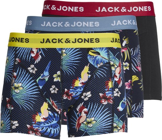 Jack & Jones Boxershorts Heren Trunks  JACFLOWER BIRD Print 3-Pack - Maat  XL