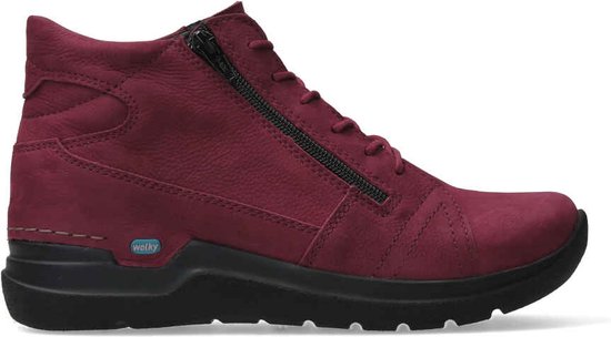 Wolky Hoge veterschoenen Why bordeauxrood nubuck