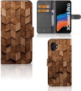 Book Style Case geschikt voor Samsung Galaxy Xcover 6 Pro Wooden Cubes