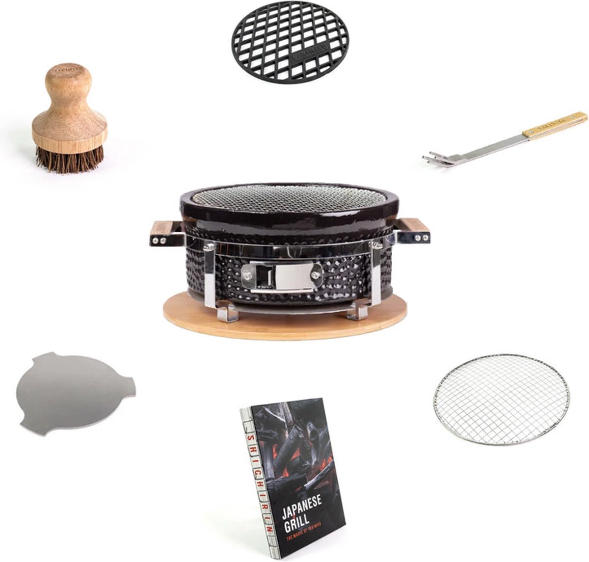 Barbecue Shichirin Japonais Rond En Céramique Et Acier Inoxydable - Pour Cuisine Au Charbon De Bois - 4