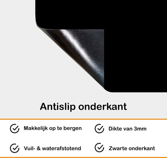 Inductie beschermer - Afdekplaat inductie - 71x52 cm - Kookplaat beschermer - Zwart - Effen Zwart - Keuken accessoires - Keuken decoratie - Inductie protector - Inductie Mat - Inductiebeschermer