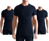 Dice mannen T-shirt 3-stuks ronde hals zwart maat S