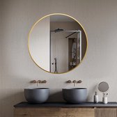 Badkamerspiegel Gouden Rand - Spiegel Goud - Wandspiegel - Badkamerspiegel Rond - Goud - 80 cm