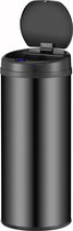 Automatische Prullenbak / Afvalemmer / Sensorprullenbak - 50 Liter - Zwart - Rond