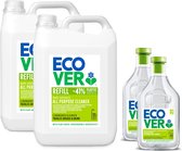 Ecover Allesreiniger Voordeelverpakking 2 x 5L + 2 x 1L - Ecologisch - Reinigt en Ontvet - Citroengras & Gember Geur