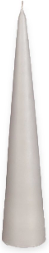 Mica - Bougie cône - Gris clair - 25 cm de haut Ø 5cm - 23 heures de combustion