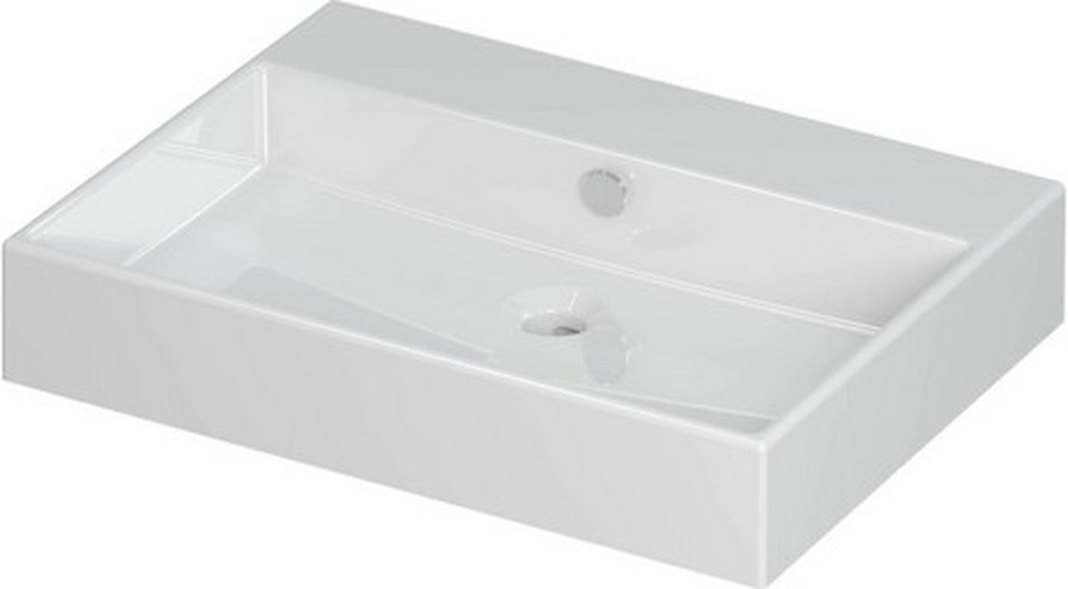 INK® Unlimited wastafel porselein zonder kraangat 60x45x11cm, glans wit