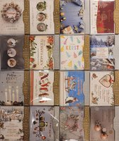 48 stuks Luxe kerstkaarten met binnendruk + envelop