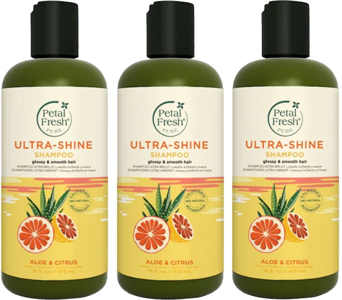 PETAL FRESH - Shampoo Aloe & Citrus - 475ml - 3 pak
