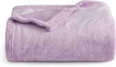 Fleece sofa sierdeken - veelzijdige deken pluizige zachte plaid voor bed en bank, sier / eenpersoons, lichtpaars, 130 x 150 cm