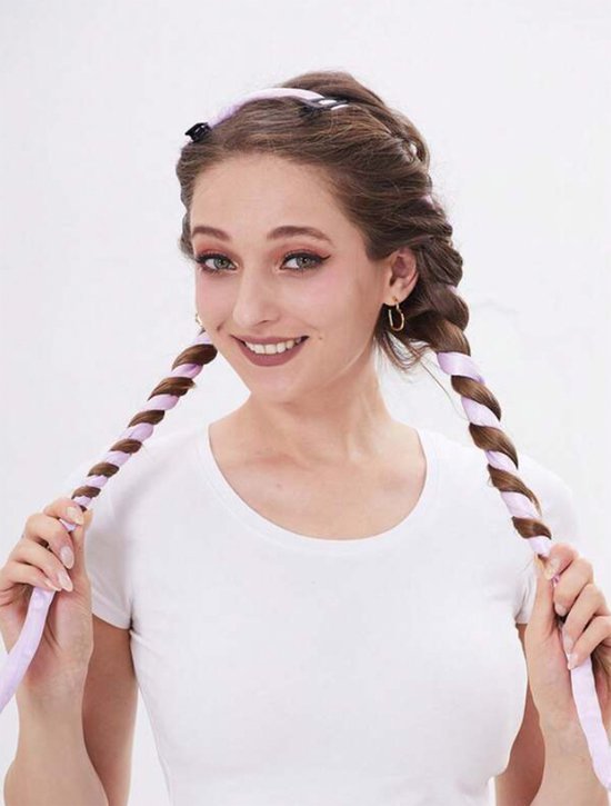 BeautyFit - Heatless curls voor lang haar - Krulspelden geschikts tijdens slapen - Haarrollers - Hair Curler - Krullen zonder hitte - Krulspelden Rollers Roze - BeautyFit