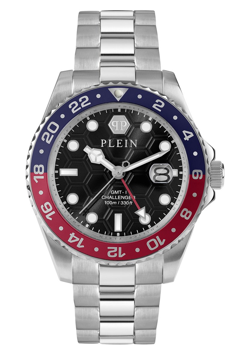 Philipp Plein GMT-I Challenger PWYBA0223 Horloge - Staal - Zilverkleurig - Ø 44 mm