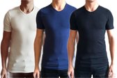 Dice mannen T-shirts met hoge V-hals wit/zwart/blauw maat XXL
