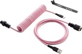 Sounix Coiled Cable met tas - USB-C - Mechanisch Toetsenbord Kabel - 1,5 Meter - Roze