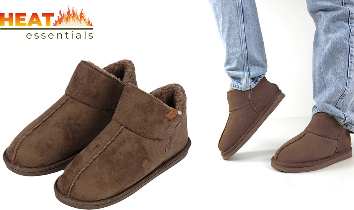 Heat Essentials Pantoffels Taupe 41 42 Pantoffels Sloffen Ook als Pantoffels beschikbaar