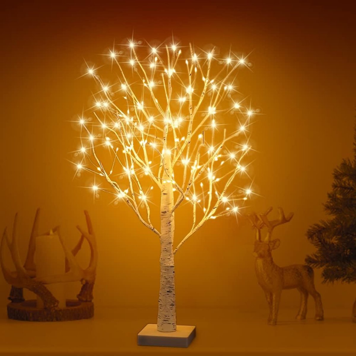 Arbre lumineux d'intérieur blanc - 48 LEDs - Décoration lumineuse