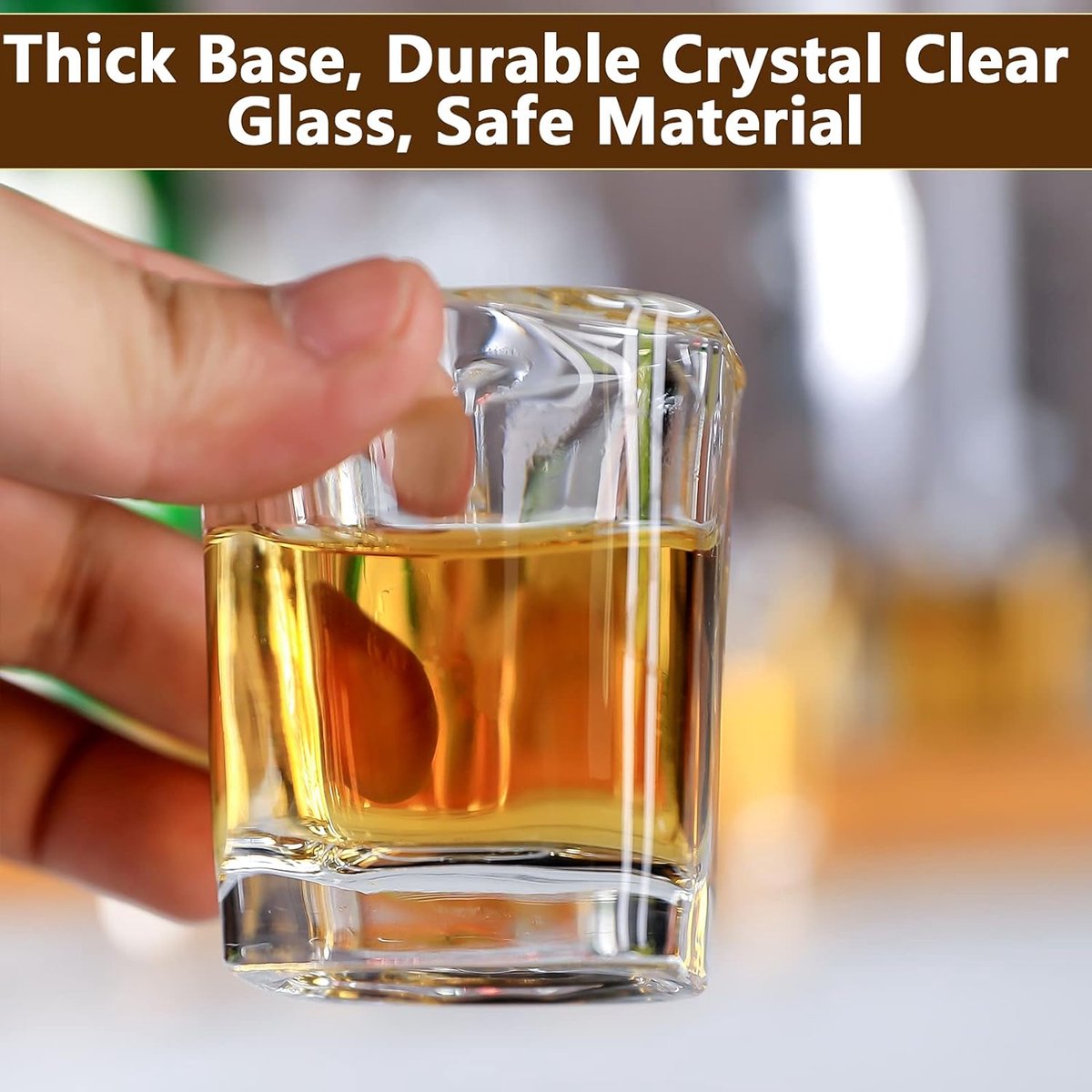 Lot De 12 Verres à Shot En Verre Avec Bord Doré Et Flocons D'or 24 Carats - 15 Ml, Base Lourde