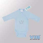 VIB® - Rompertje Luxe Katoen - KROON (Blauw) - Babykleertjes - Baby cadeau