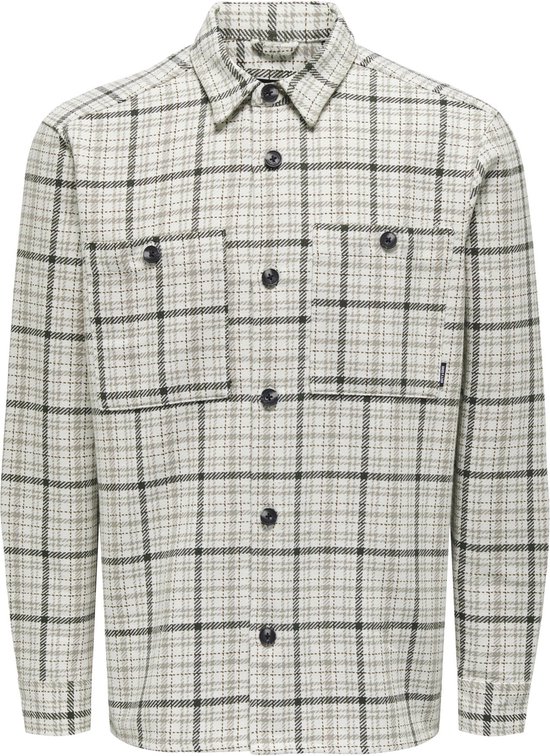 Chemise homme Only & Sons ONSDAVID OVR TWILL CHECK CHECK - Taille XL