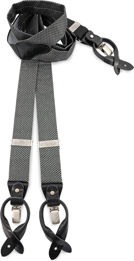 Sir Redman - luxe bretels - 100% made in NL, - Silver Celebration - zwart / zilver