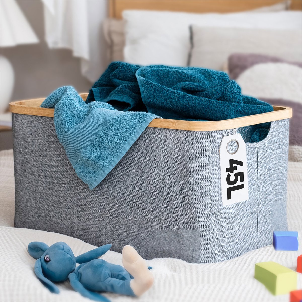 Gadgy Opvouwbare Wasmand - 45 L - Heupwasmand - Opbergmand - Wasbox - Opbergboxen - Wasmanden