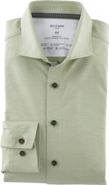 OLYMP Luxor 24/7 modern fit overhemd - tricot - lindegroen - Strijkvriendelijk - Boordmaat: 43