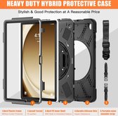 Heavy Duty Case met Schouderstrap - Geschikt voor Samsung Galaxy Tab A9 Plus Hoesje - Zwart