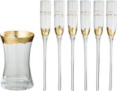 J-Line champagneglazen In Vaas - glas - goud