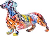 Creatief Geschilderd Kleurrijke Teckel Hond Decoratie beeld