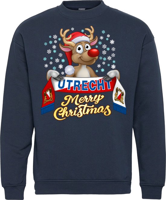 Kersttrui Utrecht | Foute Kersttrui Dames Heren | Kerstcadeau | FC Utrecht supporter | Navy | maat M